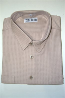 4057 Pánská béžová košile se vzorečkem, dl rukáv - vel. 52