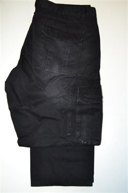 4583 Pánské černé kapsáčové kalhoty, šoupané,4XL