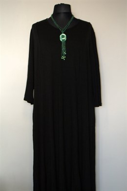 1124 Dámské černé šaty princesové, 3/4 rukáv - vel. 3XL, 4XL