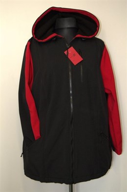 1301 Dámská softshellová bunda bez podšívky, zapínání na zip, s kapucí, velikost: 52-68