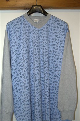 4134 Pánské pyžamo dl.rukáv, dl. nohavice, 7XL,8XL,9XL,10XL