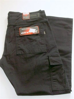 4457 Černé kapsáčové kalhoty -  riflový střih, pas 112 - 152 cm