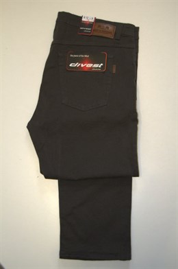 4602 Plátěné kalhoty,  tmavě khaki,  obvod pasu: 106- 160 cm