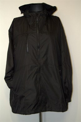 1490 Jarní a podzimní bunda s kapucí - černá - obvod hrudníku: 154 cm