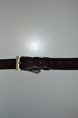 4594 Hnědý kožený společenský pásek -150-160cm
