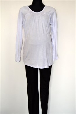 8010 Těhotenské černé kalhoty s nápletem na bříško - vel. L, XL