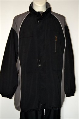4494 Černo-šedá jarní a podzimní bunda - obvod hrudníku: 166 cm