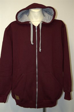 4264 Pánské mikina bordo na zip vel.  4XL-7XL