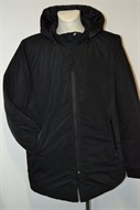 4205 Zimní bunda černá, delší, s kapucí, vel. 5 XL