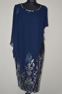 1041 Dámské tm. modré šaty , vel. 44-46