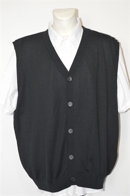 4102  Pánský pulovr bez rukávů, černý 5 XL