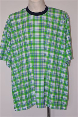 4323 Pánské triko zeleno-bílá kostička, 6XL