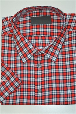 4511  Pánská košile, červeno-bílo-černá kostička, vel. 52