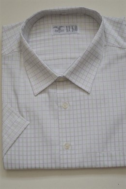 4017 Pánská  košile bílá s kostičkou, vel. 49
