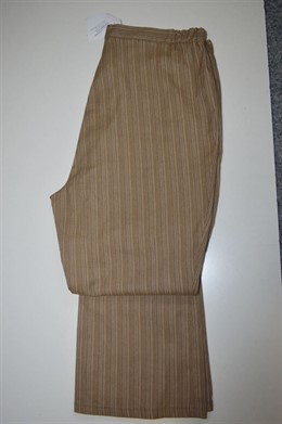 1458 Dámské kalhoty béžové s pruhem, boky 140 cm