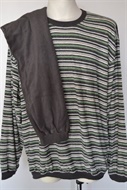 4049 Pyžamo froté khaki pruh, 5 XL