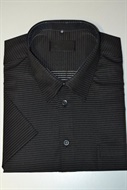 4003 Pánská černá košile s bílou tečkou, kr. rukáv, kapsička, vel. 49