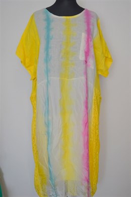 1031 dámské letní fáčové šaty, žluté, vel. 144 cm boky