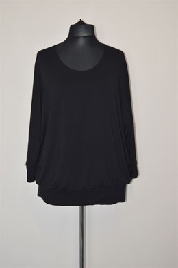 1411 Dámská halenka černá, netopýří rukávy,4XL