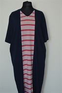 1054  Tmavě modré domácí šaty s krátkým rukávem a vsadkou - obvod hrudníku: 140 - 210 cm