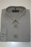 4232 Pánská košile, dl.. rukáv, bavlna-len, sv. khaki kostka  vel. 49,50