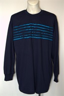 4309 Pánské prostřihávané triko-mikina s dl. rukávem, tm. modrá-tyrkys - obvod hrudníku: 140 - 200 cm