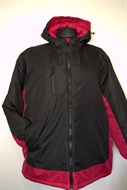 1101 Zimní bunda s kapucí - černo-fuchsiová  - obvod 154 cm