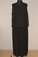1176 Dámské společesnké maxi šaty bez rukávů, kulatý výstřih, černé s leskem, obvod hrudníku: 124cm