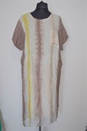 1390 letní šaty hnědý vzor, vel. 144 cm  boky