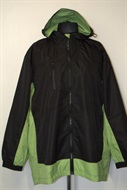 29 Dámská jarní černo-sv. zelenkavá bunda s kapucí, obvod 150 cm