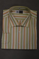 4377 Pánská košile zeleno-žluto-béžovo-oranžový proužek, dl. rukáv, vel. 48