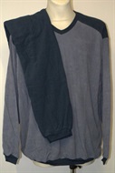 4502 Froté pyžamo,  dl. rukáv, modré, šedé 3XL