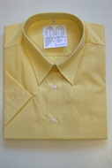 4042 Pánská středně žlutá společenská košile, kr. rukáv - vel. 47
