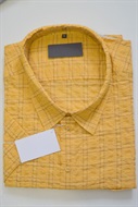 4158 Pánská krepová košile, hořčicová, kr. rukáv vel. 46 - 50