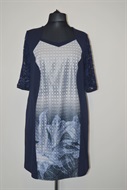 1149 Dámské pouzdrové šaty, tm. modré,v.52