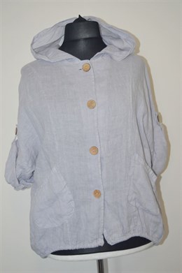 1307 Dámská halena šedá s kapucí, 3XL