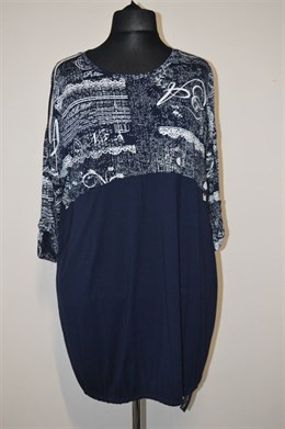 1344 tunika-šaty , tm. modré, 4 XL