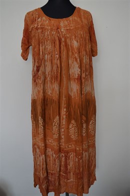 1576 fáčové šaty UNI, barva skořicová