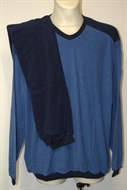 4502 Froté pyžamo,  dl. rukáv, modré,  5XL