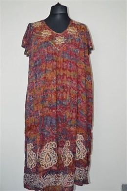 1461  MAXI fáčové letní šaty,hnědooranžový vzor