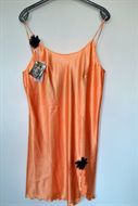 1205 Oranžová saténová noční košile na ramínka - vel. 2XL - SLEVA!!!!!!!!