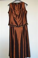 1318 Dámský čokoládový společenský sukňový kostým - vel. 44 - SLEVA!!!